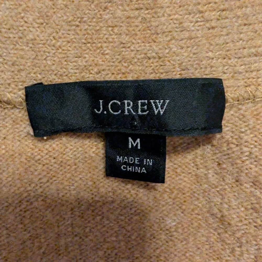 J.Crew Camel Sparkle Merino Wool & Alpaca Cardigan | Size M | Mint Condition - Picture 8 of 14